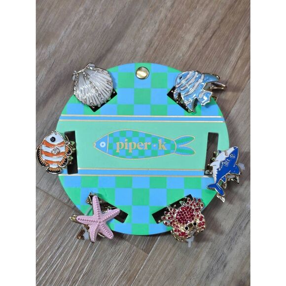 ?️NWT Ocean Themed Small Metal Hair Clips Set of 6 main image 5